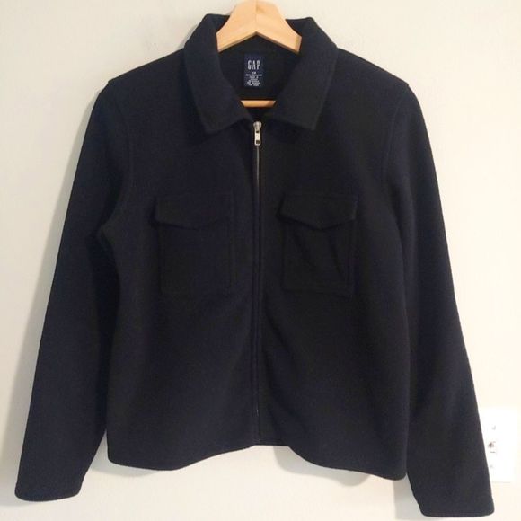 Gap black soft fleece full zip jacket - Picture 3 of 6